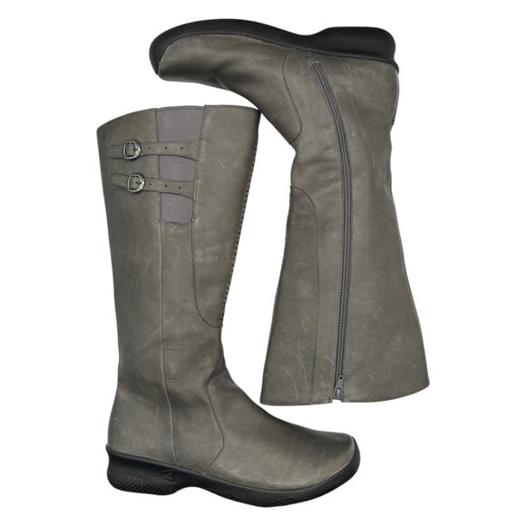 Keen Bern Baby Olive Green Tall Leather Outdoor Hiking Moto Riding Boots (11) - Picture 4 of 16